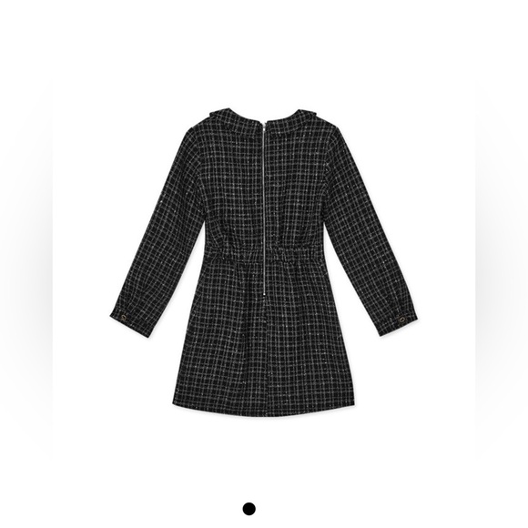 NEW! AIR SPACE Temperament Lapel Classic Tweed Short Dress (Black) - Picture 6 of 8